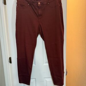 Maurices Dark Red Ankle Jeans
